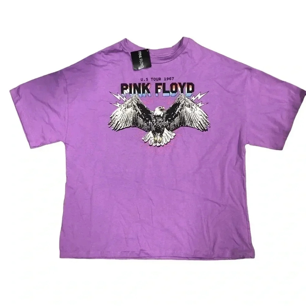 Pink Floyd US Tour 1967 Large Shirt Womens Tshirt Purple NWT Short Sleeve‎ Band